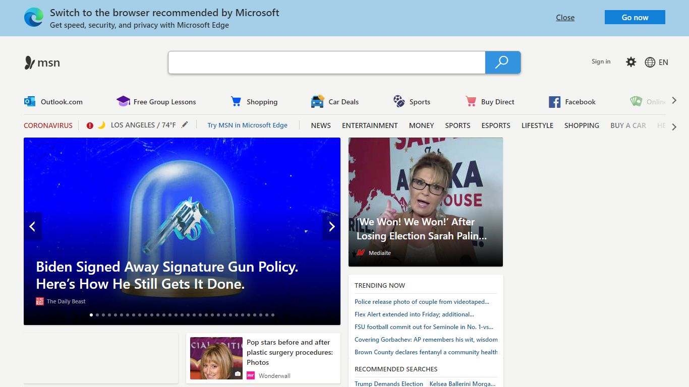MSN | Outlook, Office, Skype, Bing, Breaking News, and Latest Videos