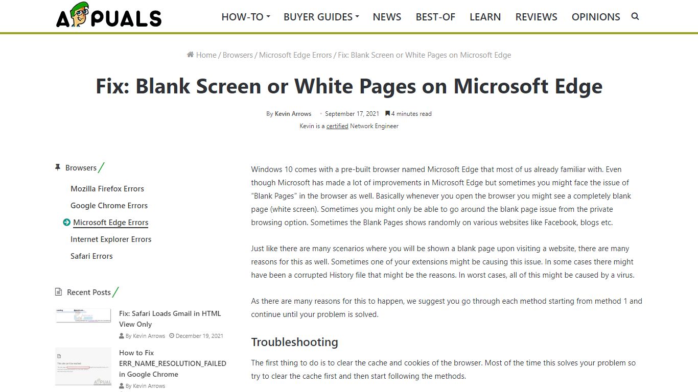 Fix: Blank Screen or White Pages on Microsoft Edge